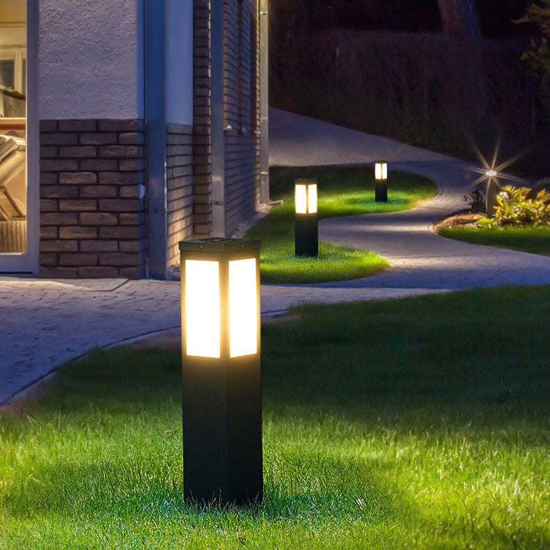 Modern Minimalist Solar Waterproof Metal & PC Pillar LED Outdoor Light Landscape Lighting For Garden & Outdoor Patio | Stornfield