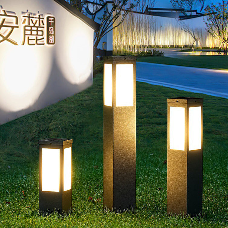 Modern Minimalist Solar Waterproof Metal & PC Pillar LED Outdoor Light Landscape Lighting For Garden & Outdoor Patio | Stornfield