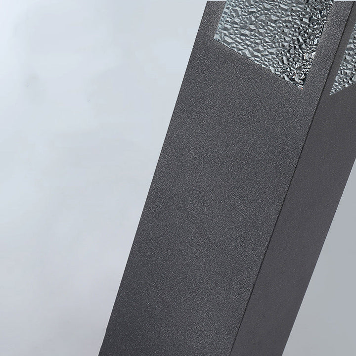Modern Minimalist Waterproof Metal & Glass Diamond-Textured Pillar 1-Light Outdoor Light For Garden & Outdoor Patio | Stornfield