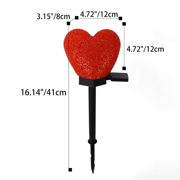 Modern Art Deco Solar Waterproof ABS Plastic & Nano Heart-Shaped Decorative LED Outdoor Light Landscape Lighting For Garden & Outdoor Patio | Stornfield