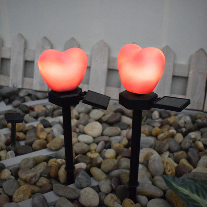 Modern Art Deco Solar Waterproof ABS Plastic & Nano Heart-Shaped Decorative LED Outdoor Light Landscape Lighting For Garden & Outdoor Patio | Stornfield
