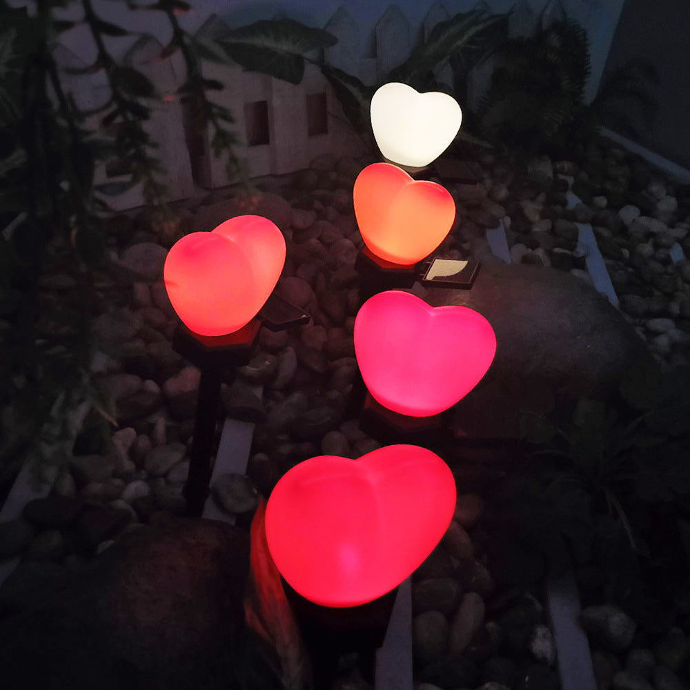 Modern Art Deco Solar Waterproof ABS Plastic & Nano Heart-Shaped Decorative LED Outdoor Light Landscape Lighting For Garden & Outdoor Patio | Stornfield