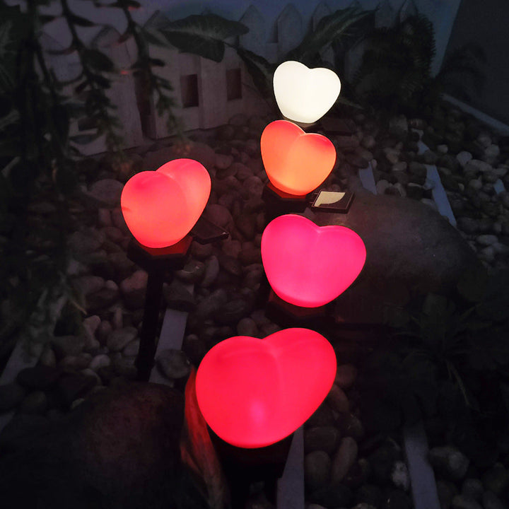 Modern Art Deco Solar Waterproof ABS Plastic & Nano Heart-Shaped Decorative LED Outdoor Light Landscape Lighting For Garden & Outdoor Patio | Stornfield