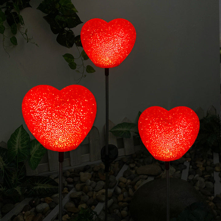 Modern Art Deco Solar Waterproof ABS Plastic & Nano Heart-Shaped Decorative LED Outdoor Light Landscape Lighting For Garden & Outdoor Patio | Stornfield