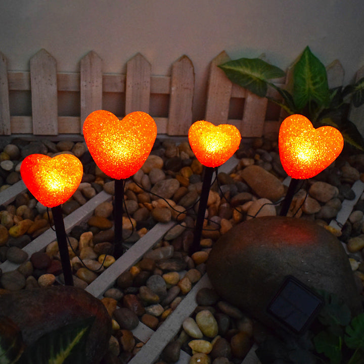 Modern Art Deco Solar Waterproof ABS Plastic & Nano Heart-Shaped Decorative LED Outdoor Light Landscape Lighting For Garden & Outdoor Patio | Stornfield