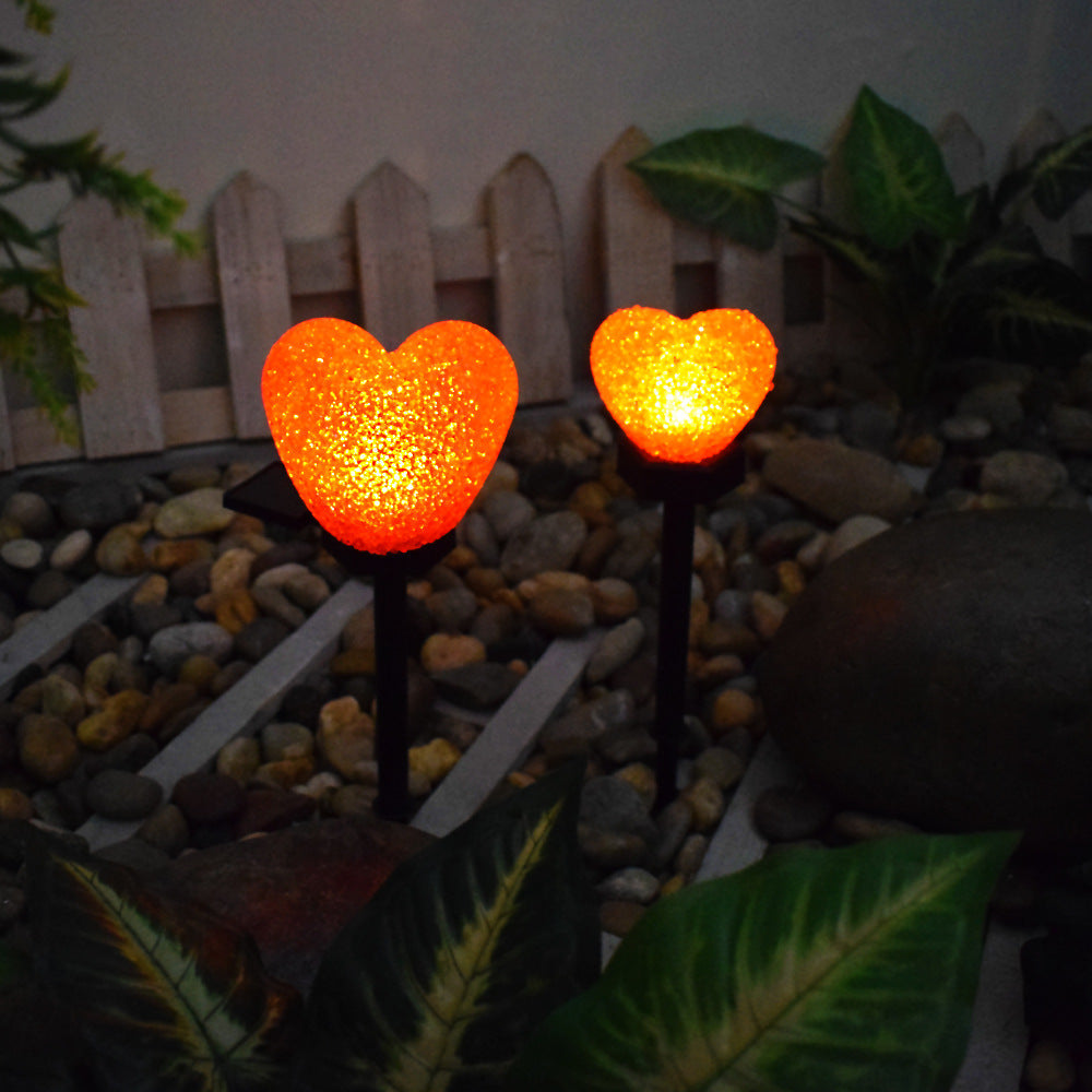 Modern Art Deco Solar Waterproof ABS Plastic & Nano Heart-Shaped Decorative LED Outdoor Light Landscape Lighting For Garden & Outdoor Patio | Stornfield