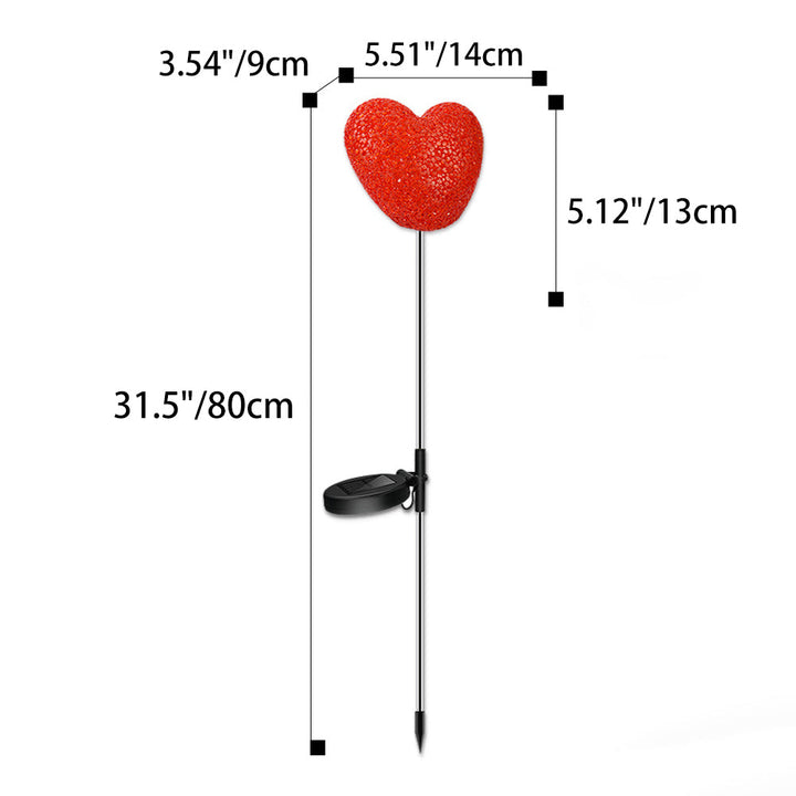 Modern Art Deco Solar Waterproof ABS Plastic & Nano Heart-Shaped Decorative LED Outdoor Light Landscape Lighting For Garden & Outdoor Patio | Stornfield