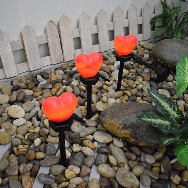 Modern Art Deco Solar Waterproof ABS Plastic & Nano Heart-Shaped Decorative LED Outdoor Light Landscape Lighting For Garden & Outdoor Patio | Stornfield