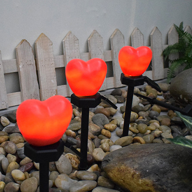 Modern Art Deco Solar Waterproof ABS Plastic & Nano Heart-Shaped Decorative LED Outdoor Light Landscape Lighting For Garden & Outdoor Patio | Stornfield