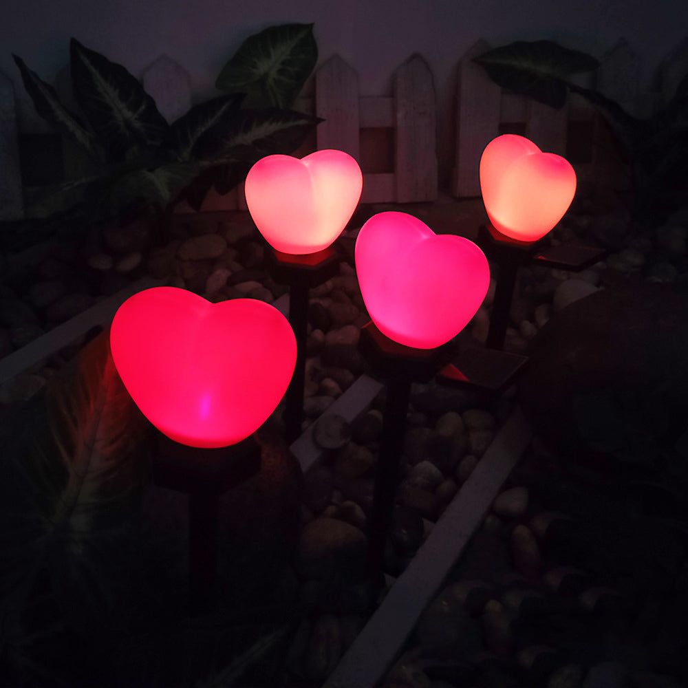 Modern Art Deco Solar Waterproof ABS Plastic & Nano Heart-Shaped Decorative LED Outdoor Light Landscape Lighting For Garden & Outdoor Patio | Stornfield