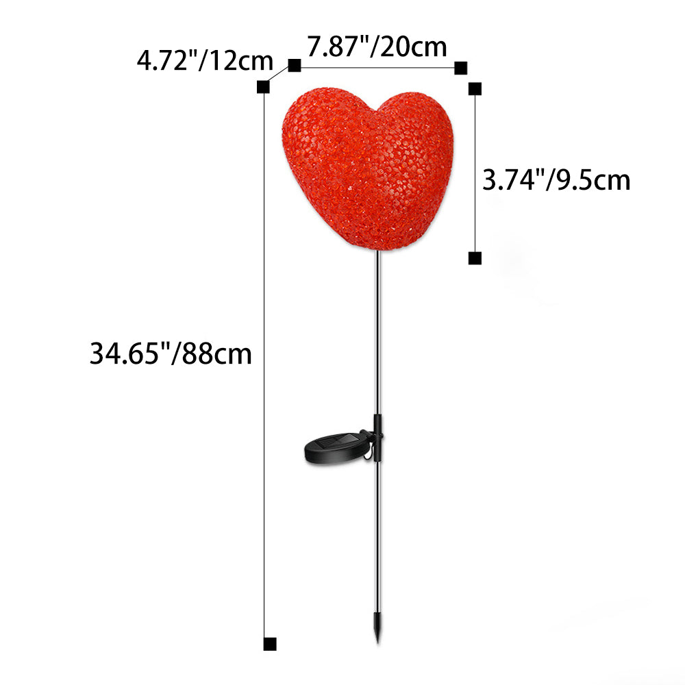 Modern Art Deco Solar Waterproof ABS Plastic & Nano Heart-Shaped Decorative LED Outdoor Light Landscape Lighting For Garden & Outdoor Patio | Stornfield