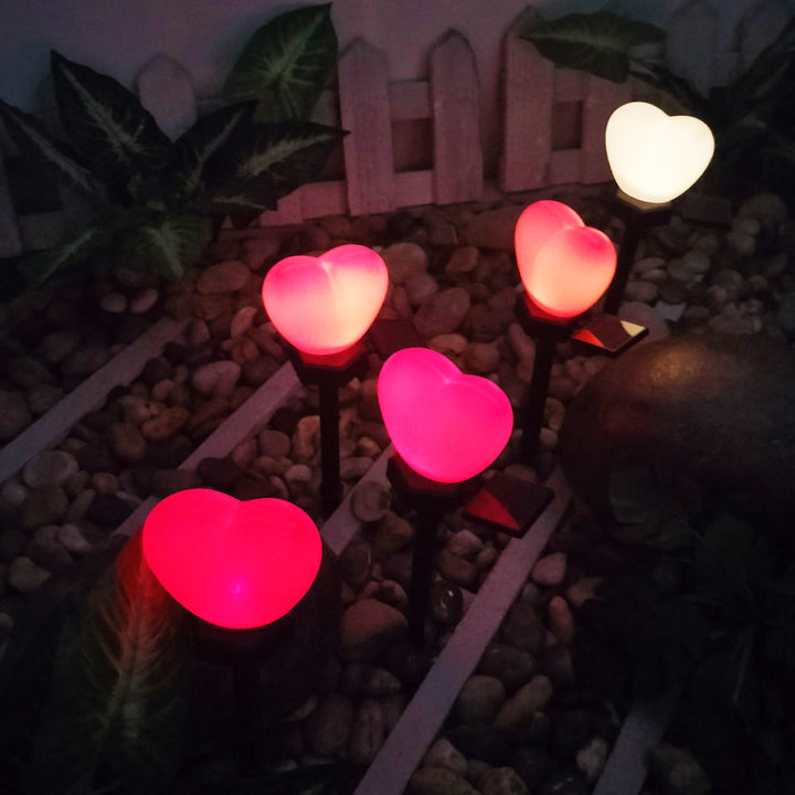 Modern Art Deco Solar Waterproof ABS Plastic & Nano Heart-Shaped Decorative LED Outdoor Light Landscape Lighting For Garden & Outdoor Patio | Stornfield