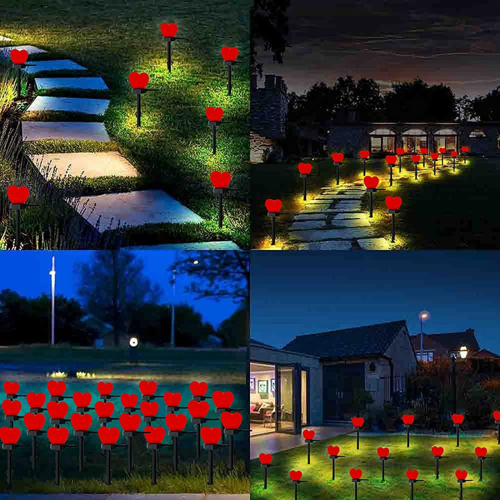 Modern Art Deco Solar Waterproof ABS Plastic & Nano Heart-Shaped Decorative LED Outdoor Light Landscape Lighting For Garden & Outdoor Patio | Stornfield