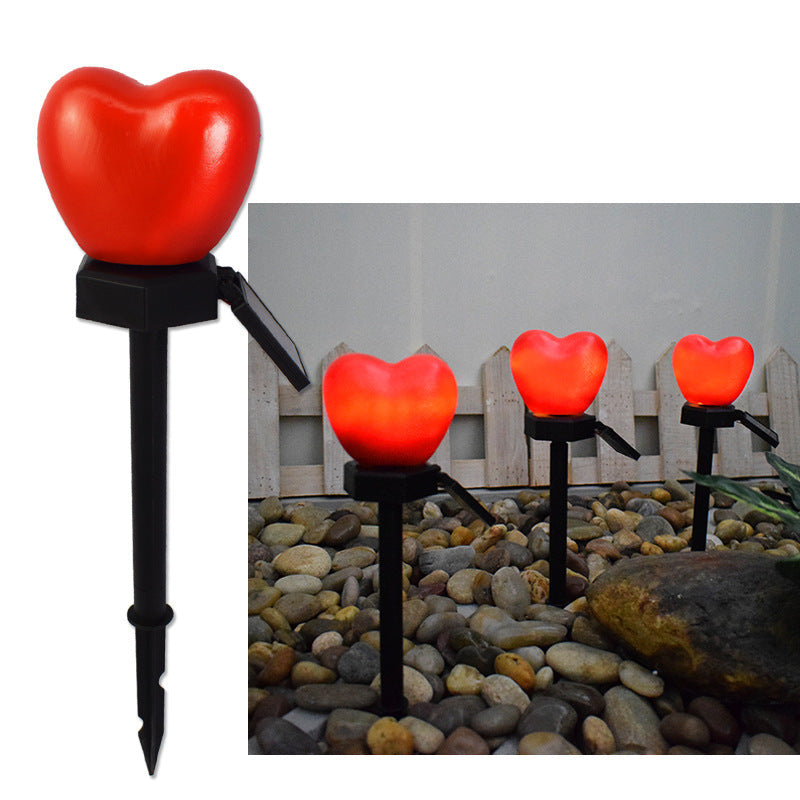 Modern Art Deco Solar Waterproof ABS Plastic & Nano Heart-Shaped Decorative LED Outdoor Light Landscape Lighting For Garden & Outdoor Patio | Stornfield