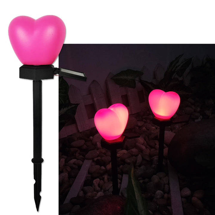 Modern Art Deco Solar Waterproof ABS Plastic & Nano Heart-Shaped Decorative LED Outdoor Light Landscape Lighting For Garden & Outdoor Patio | Stornfield