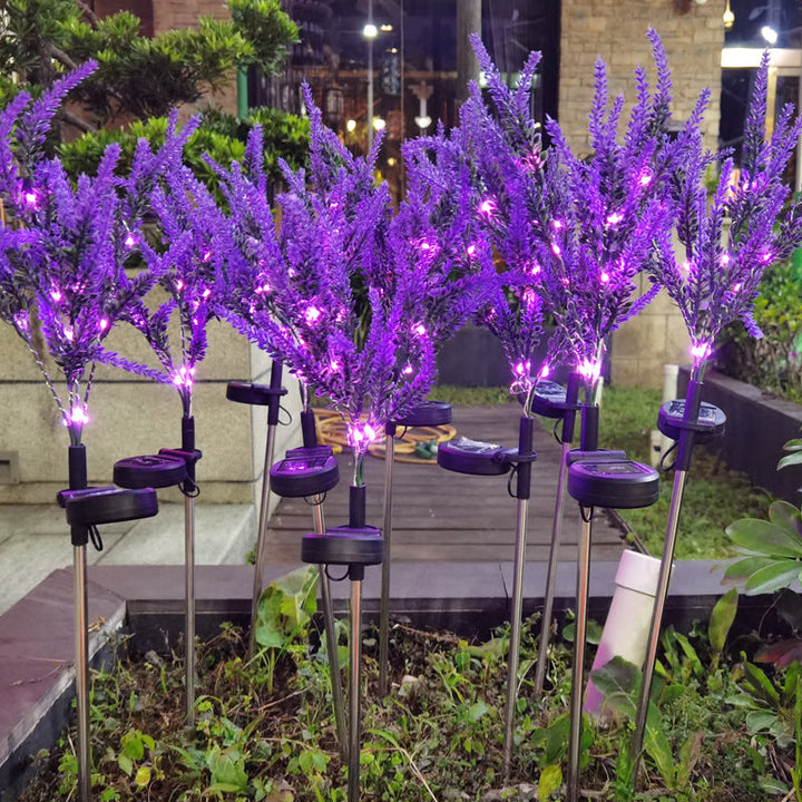 Modern Art Deco Solar Waterproof Stainless Steel PC & ABS Faux Lavender LED Outdoor Light Landscape Lighting For Garden & Outdoor Patio | Stornfield