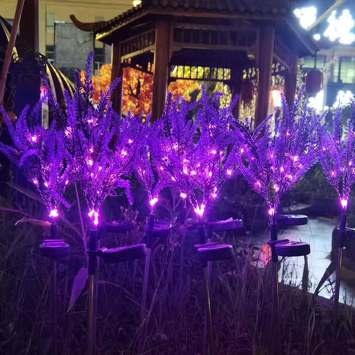 Modern Art Deco Solar Waterproof Stainless Steel PC & ABS Faux Lavender LED Outdoor Light Landscape Lighting For Garden & Outdoor Patio | Stornfield