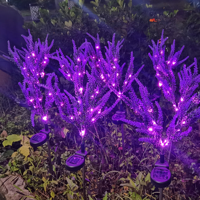 Modern Art Deco Solar Waterproof Stainless Steel PC & ABS Faux Lavender LED Outdoor Light Landscape Lighting For Garden & Outdoor Patio | Stornfield
