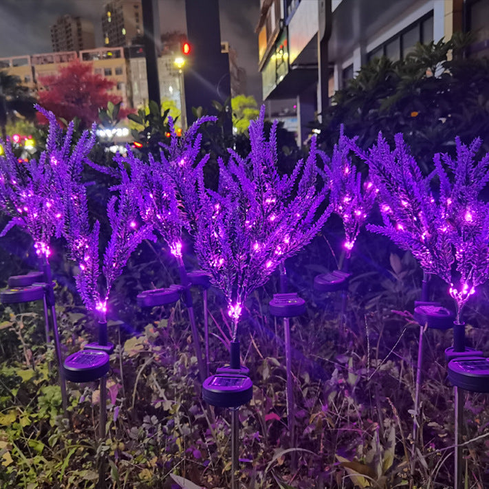 Modern Art Deco Solar Waterproof Stainless Steel PC & ABS Faux Lavender LED Outdoor Light Landscape Lighting For Garden & Outdoor Patio | Stornfield