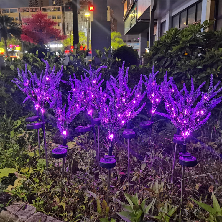 Modern Art Deco Solar Waterproof Stainless Steel PC & ABS Faux Lavender LED Outdoor Light Landscape Lighting For Garden & Outdoor Patio | Stornfield