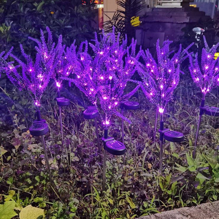 Modern Art Deco Solar Waterproof Stainless Steel PC & ABS Faux Lavender LED Outdoor Light Landscape Lighting For Garden & Outdoor Patio | Stornfield