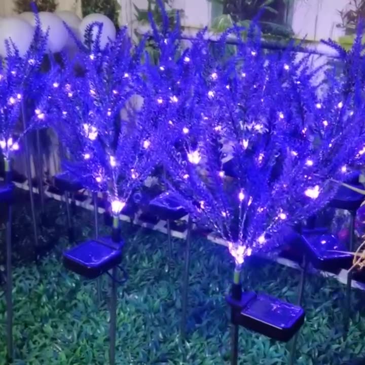 Modern Art Deco Solar Waterproof Stainless Steel PC & ABS Faux Lavender LED Outdoor Light Landscape Lighting For Garden & Outdoor Patio | Stornfield