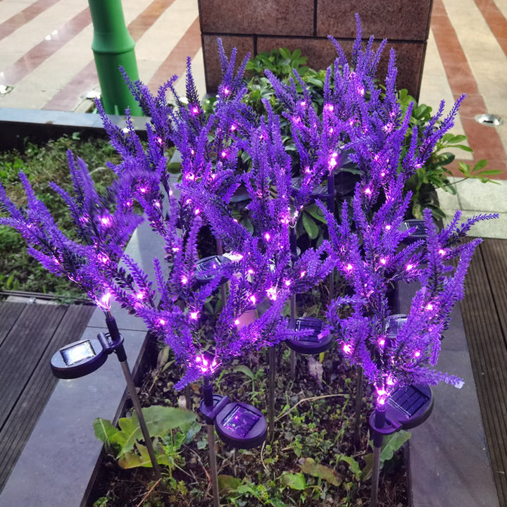 Modern Art Deco Solar Waterproof Stainless Steel PC & ABS Faux Lavender LED Outdoor Light Landscape Lighting For Garden & Outdoor Patio | Stornfield