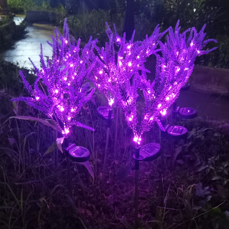 Modern Art Deco Solar Waterproof Stainless Steel PC & ABS Faux Lavender LED Outdoor Light Landscape Lighting For Garden & Outdoor Patio | Stornfield