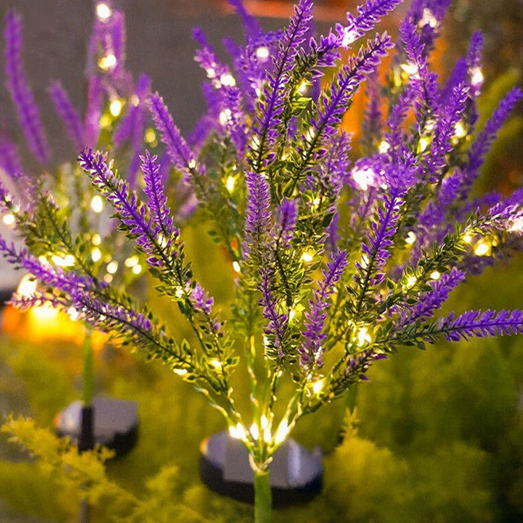 Modern Art Deco Solar Waterproof Stainless Steel PC & ABS Faux Lavender LED Outdoor Light Landscape Lighting For Garden & Outdoor Patio | Stornfield