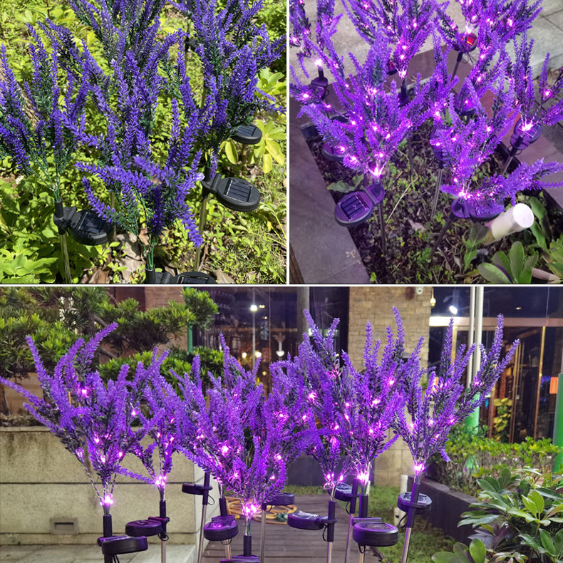 Modern Art Deco Solar Waterproof Stainless Steel PC & ABS Faux Lavender LED Outdoor Light Landscape Lighting For Garden & Outdoor Patio | Stornfield