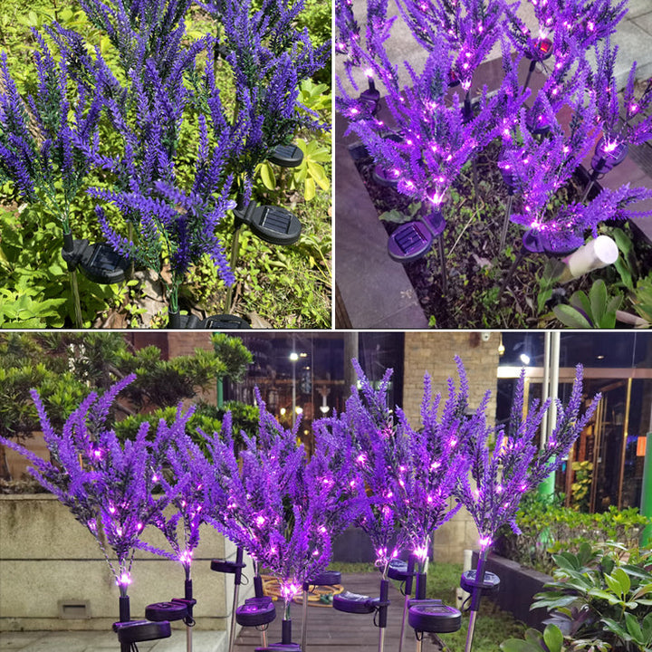 Modern Art Deco Solar Waterproof Stainless Steel PC & ABS Faux Lavender LED Outdoor Light Landscape Lighting For Garden & Outdoor Patio | Stornfield