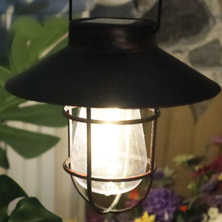 Modern Minimalist Solar Cylinder Hollow Out Iron Plastic LED Outdoor Light For Garden | Stornfield