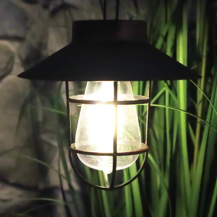 Modern Minimalist Solar Cylinder Hollow Out Iron Plastic LED Outdoor Light For Garden | Stornfield