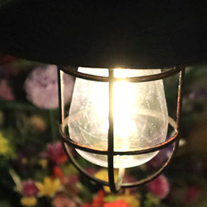 Modern Minimalist Solar Cylinder Hollow Out Iron Plastic LED Outdoor Light For Garden | Stornfield