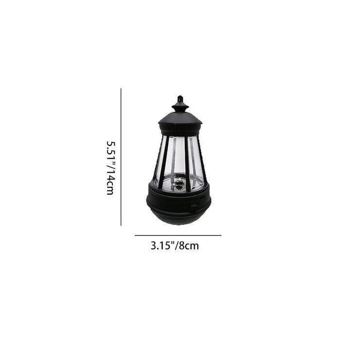 Modern Minimalist Solar Portable Round Tower Iron LED Outdoor Light For Garden | Stornfield