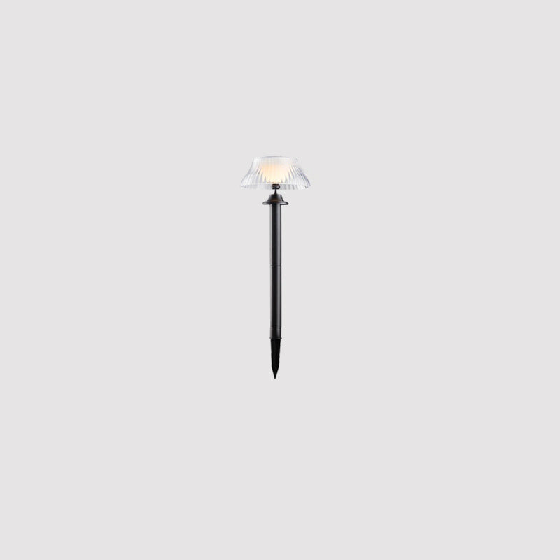 Modern Minimalist Round Half Ball Long Pole Iron ABS LED Ground Plug Outdoor Light For Garden | Stornfield
