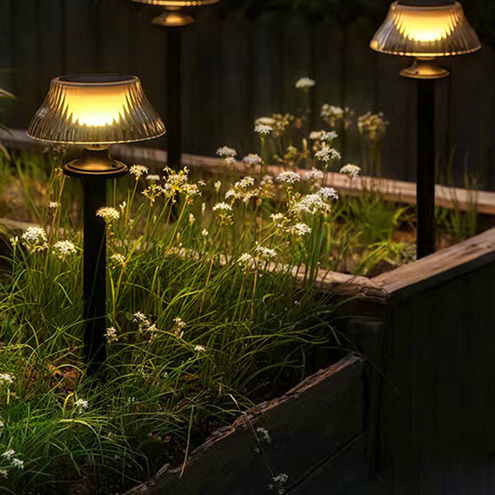 Modern Minimalist Round Half Ball Long Pole Iron ABS LED Ground Plug Outdoor Light For Garden | Stornfield