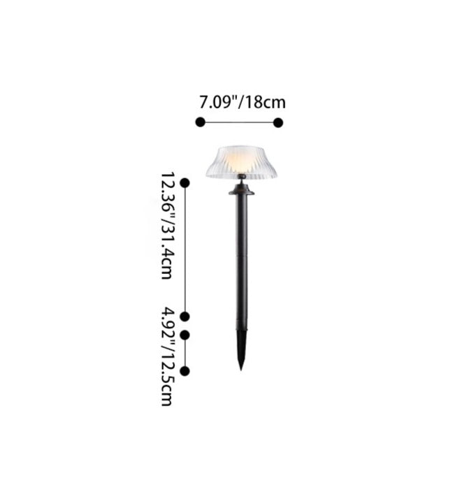 Modern Minimalist Round Half Ball Long Pole Iron ABS LED Ground Plug Outdoor Light For Garden | Stornfield