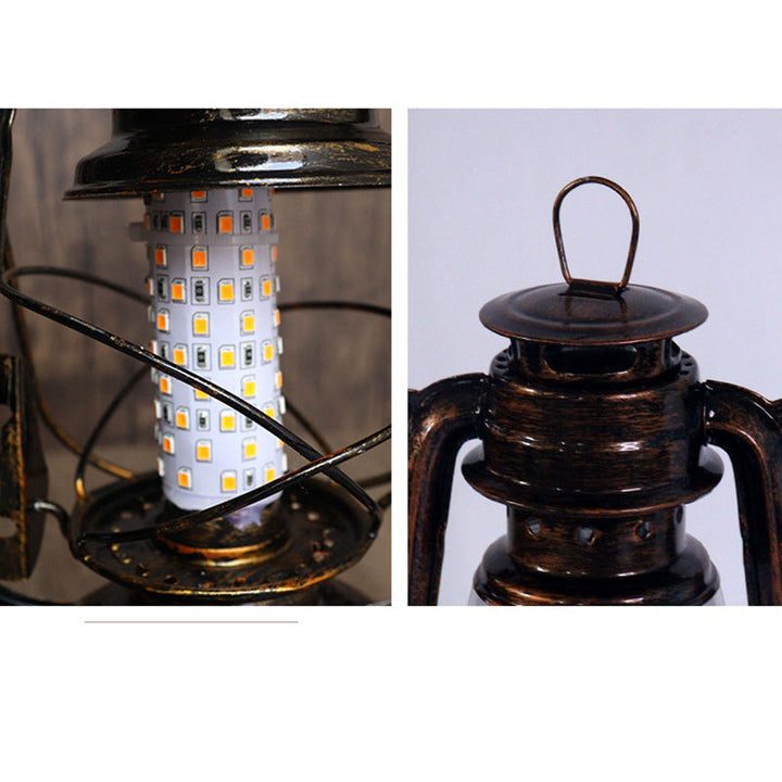 Stornfield | Vintage Traditional Round Iron Acrylic LED Table Lamp for Living Room
