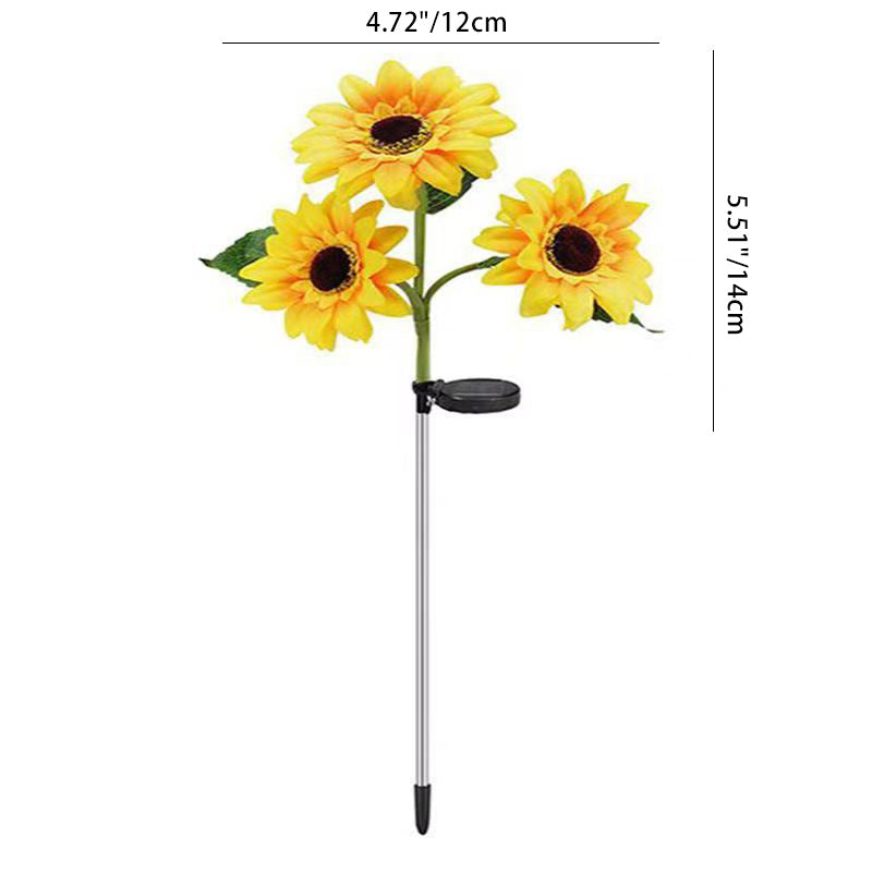 Contemporary Creative Solar Waterproof Sunflower Silk Stainless Steel LED Landscape Light Outdoor Light For Garden | Stornfield