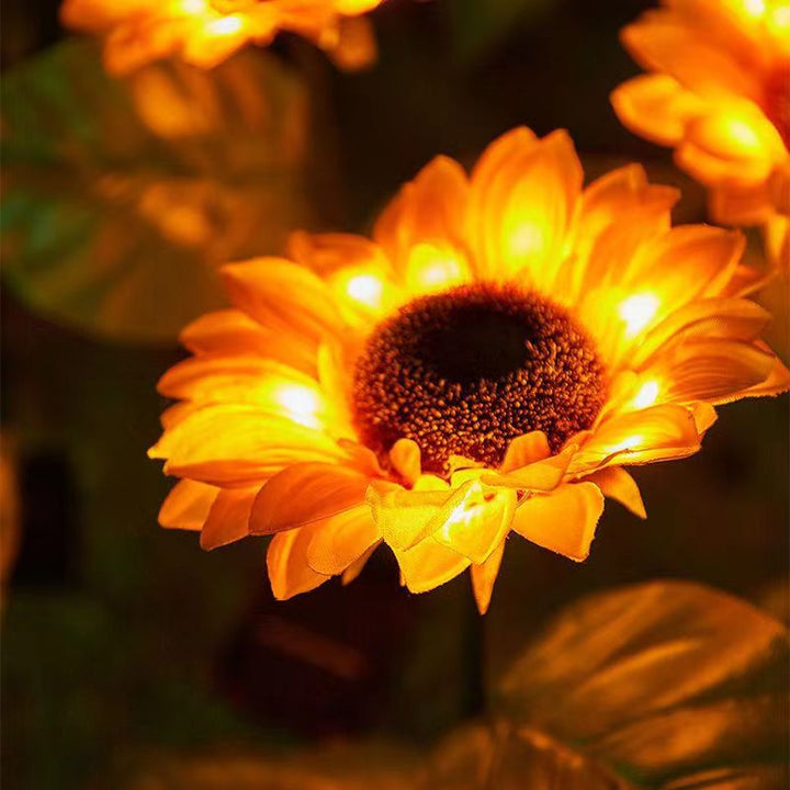 Contemporary Creative Solar Waterproof Sunflower Silk Stainless Steel LED Landscape Light Outdoor Light For Garden | Stornfield