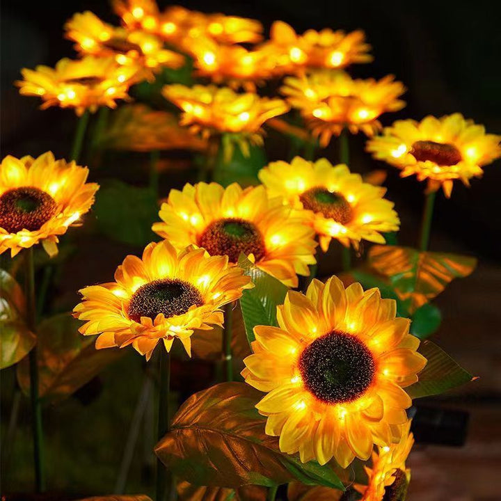 Contemporary Creative Solar Waterproof Sunflower Silk Stainless Steel LED Landscape Light Outdoor Light For Garden | Stornfield