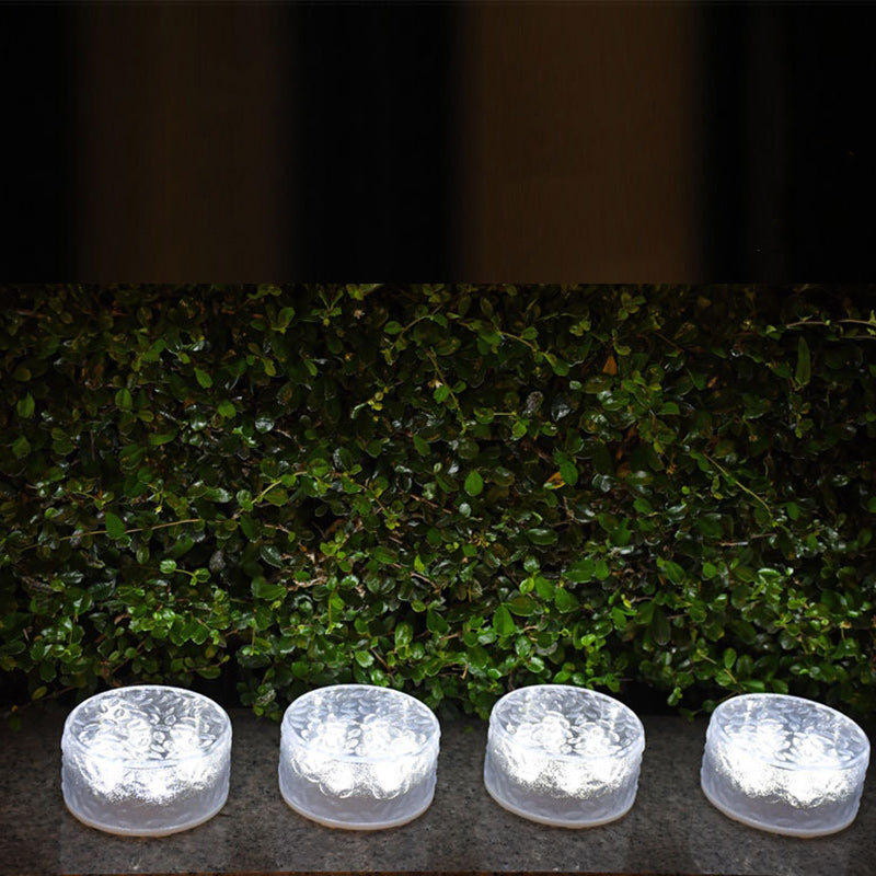 Modern Minimalist Solar Round Ice Brick Shape Acrylic LED Outdoor Light For Garden | Stornfield