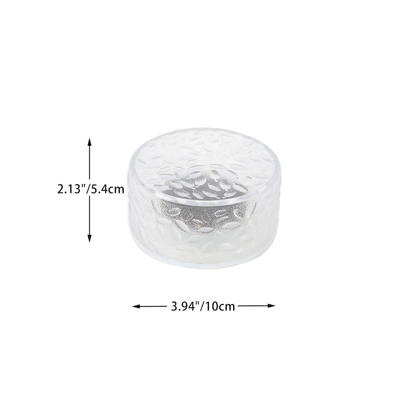 Modern Minimalist Solar Round Ice Brick Shape Acrylic LED Outdoor Light For Garden | Stornfield
