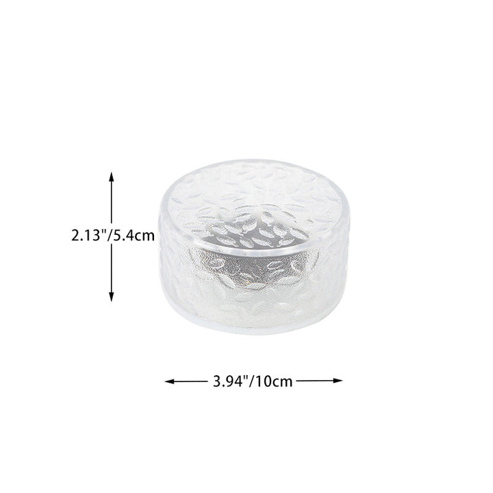 Modern Minimalist Solar Round Ice Brick Shape Acrylic LED Outdoor Light For Garden | Stornfield