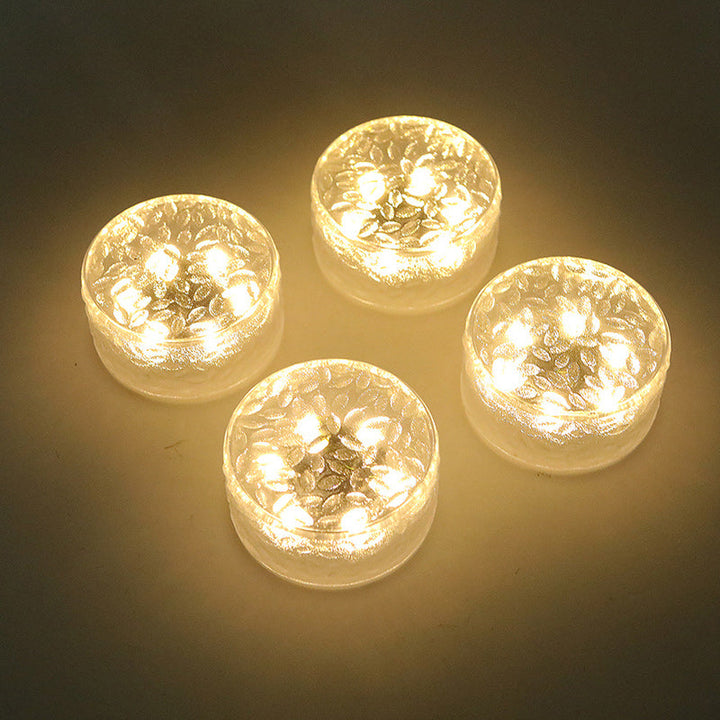 Modern Minimalist Solar Round Ice Brick Shape Acrylic LED Outdoor Light For Garden | Stornfield
