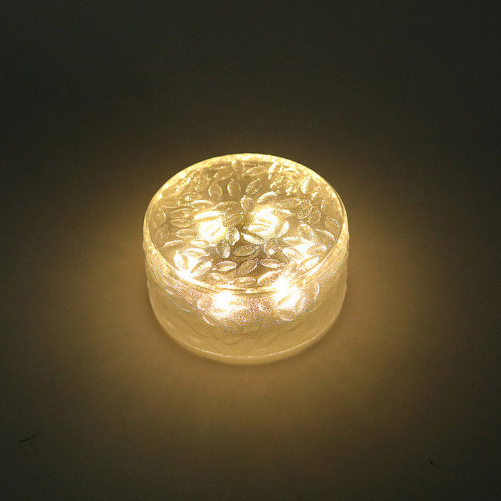 Modern Minimalist Solar Round Ice Brick Shape Acrylic LED Outdoor Light For Garden | Stornfield