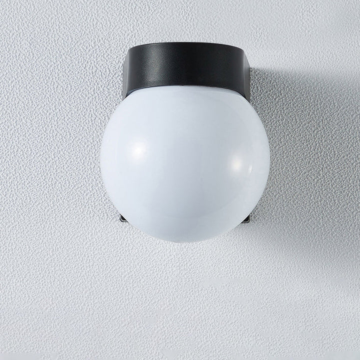 Modern Simplicity Waterproof Orb Polycarbonate Acrylic 1-Light Wall Sconce Lamp For Outdoor Patio | Stornfield