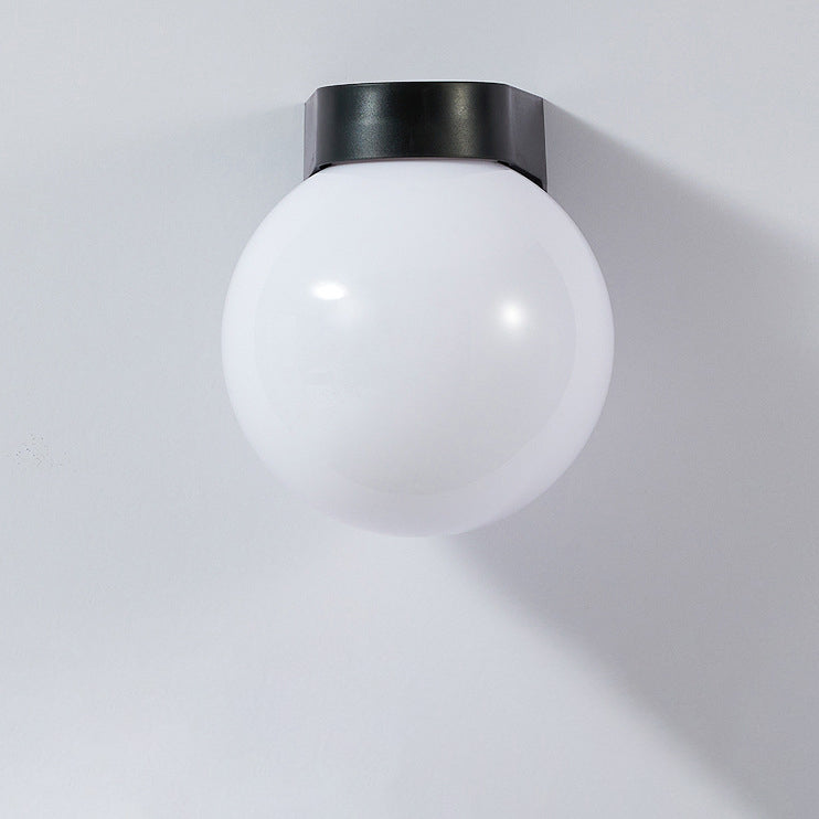 Modern Simplicity Waterproof Orb Polycarbonate Acrylic 1-Light Wall Sconce Lamp For Outdoor Patio | Stornfield