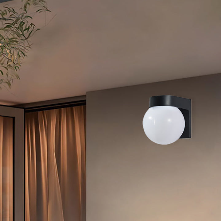 Modern Simplicity Waterproof Orb Polycarbonate Acrylic 1-Light Wall Sconce Lamp For Outdoor Patio | Stornfield